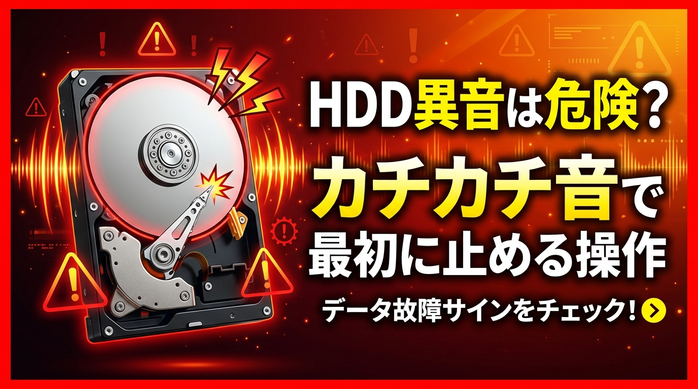 HDD異音は危険？カチカチ音で最初に止める操作