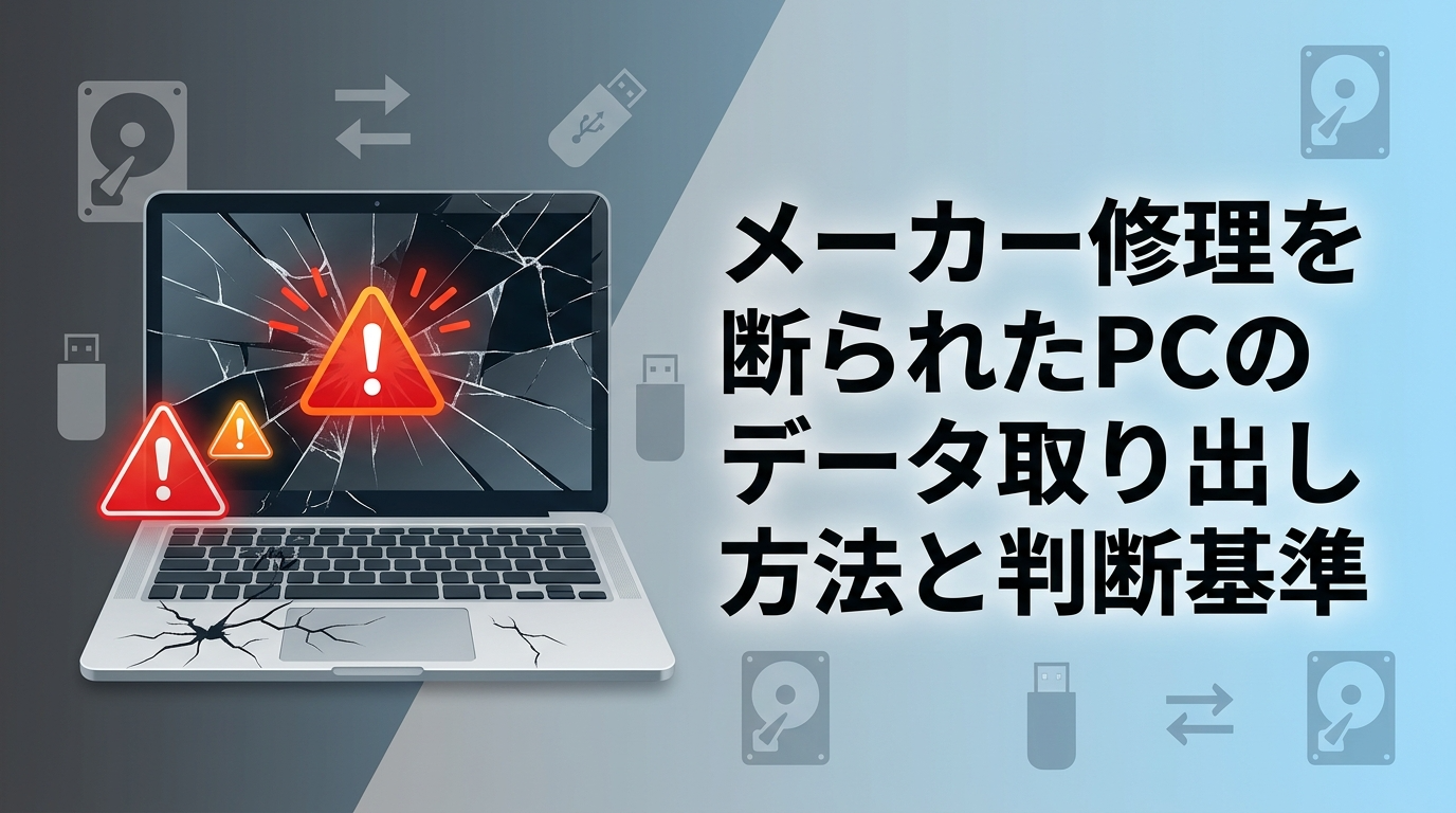 メーカー修理を断られたPCのデータ取り出し方法と判断基準