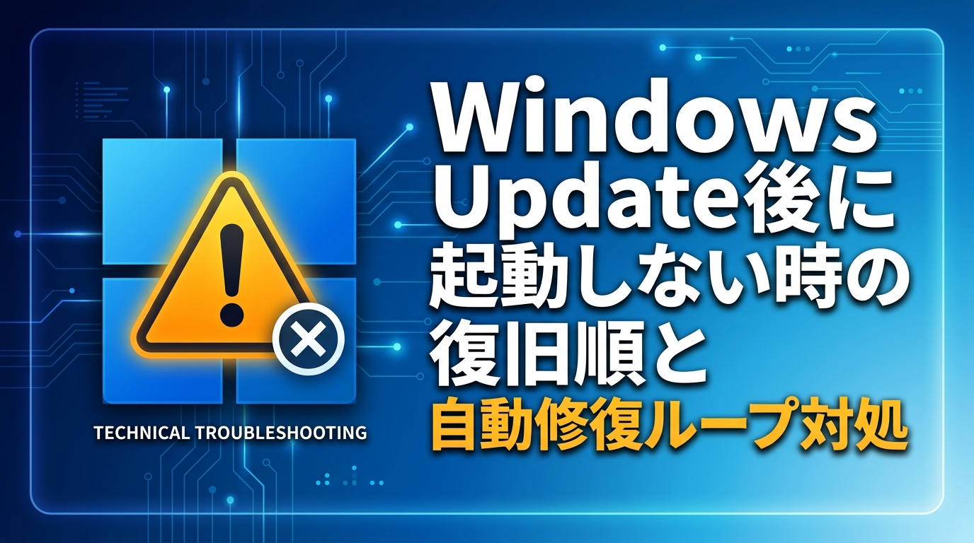 Windows Update後に起動しない時の復旧順と自動修復ループ対処