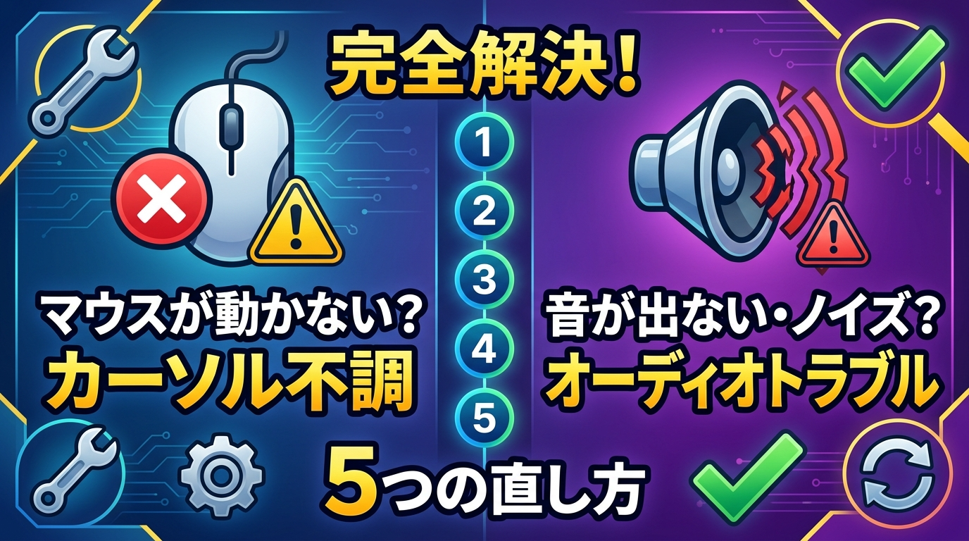 マウスが動かない・音量異常時の解決法｜5つの対処手順と予防策を完全解説