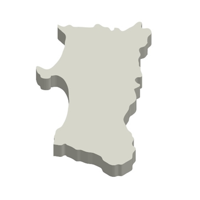 秋田県の立体MAP