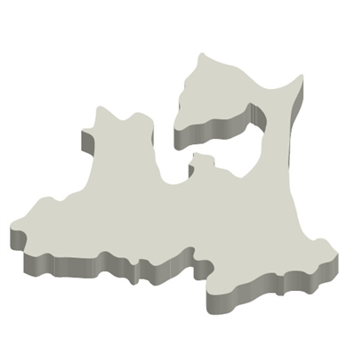 青森県の立体MAP
