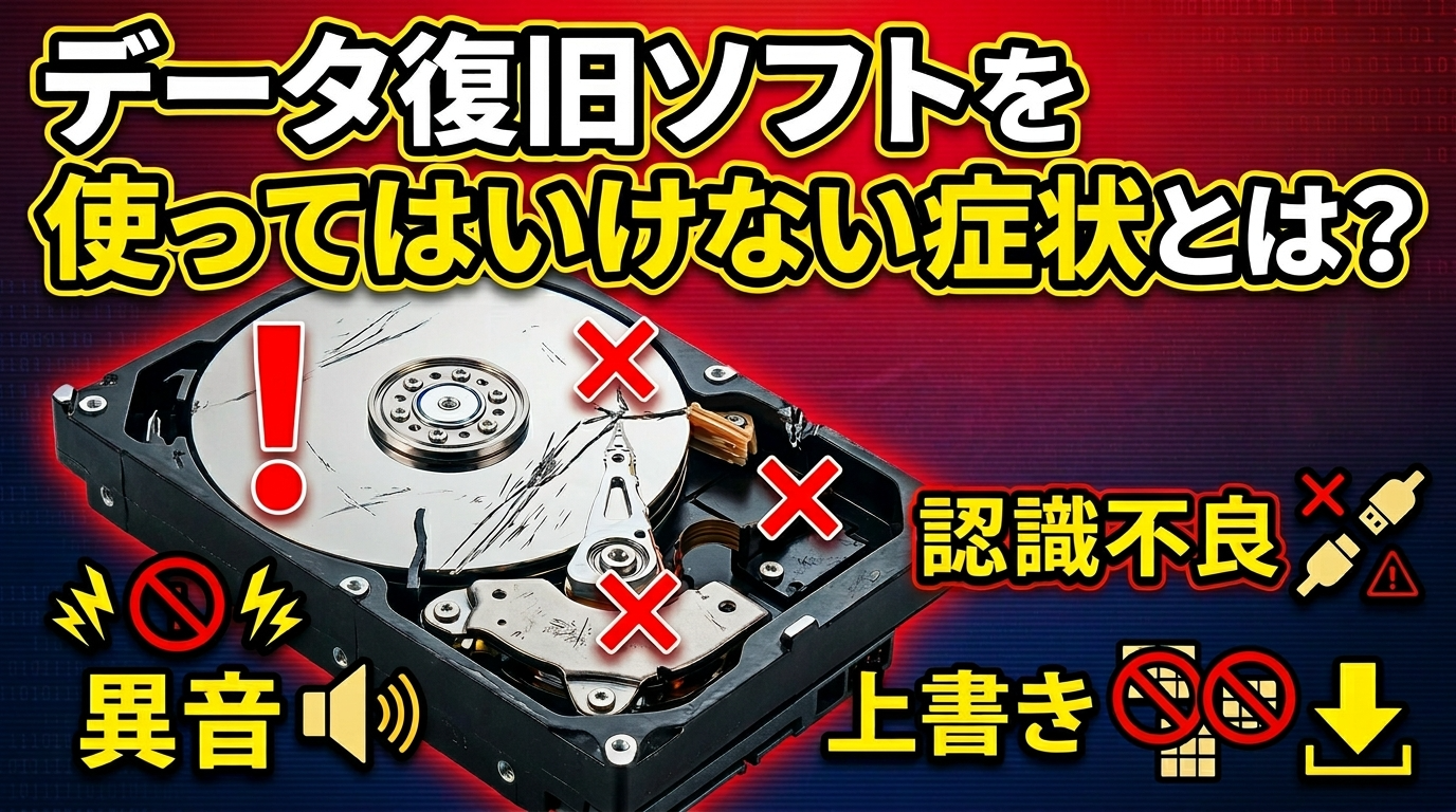 データ復旧ソフトを使ってはいけない症状とは？異音・認識不良・上書きの境界線