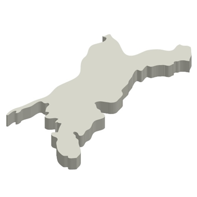 愛媛の立体MAP