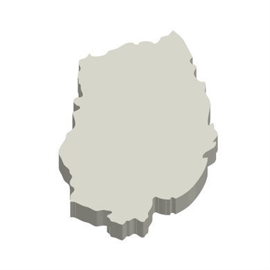 岩手県の立体MAP