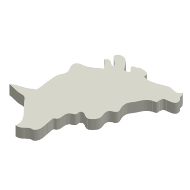 香川県の立体MAPと主要都市