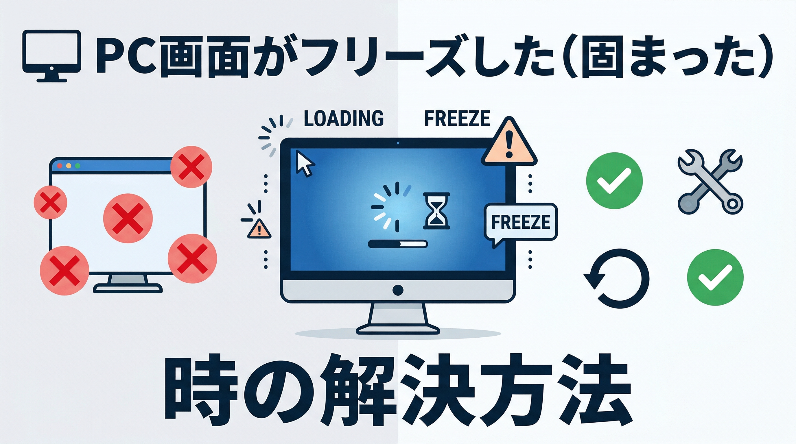 PC画面がフリーズした（固まった）時の解決方法