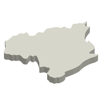 徳島県の立体MAPと主要都市