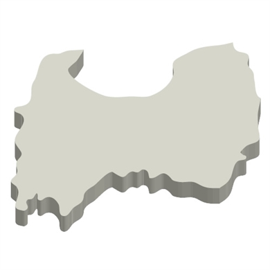 富山県の立体MAP